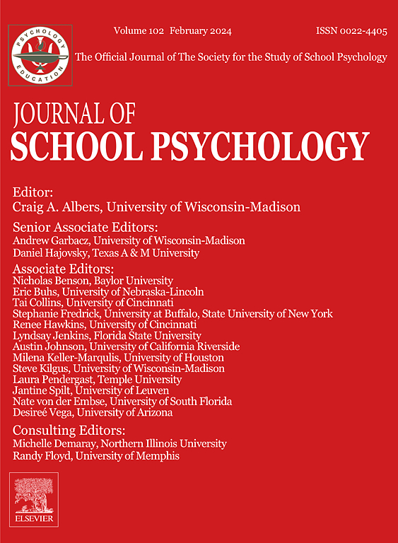 Go to journal home page - Journal of School Psychology